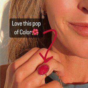 GORGEOUS Statement Ring Ruby Gemstone Cocktail Ring Gold Vermeil Ring sz 6-9